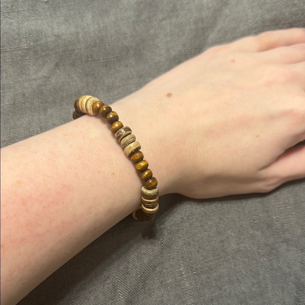 Brown and Tan Beaded Bracelet